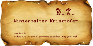 Winterhalter Krisztofer névjegykártya