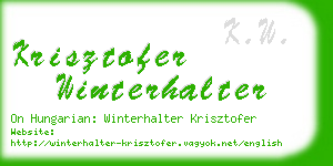krisztofer winterhalter business card